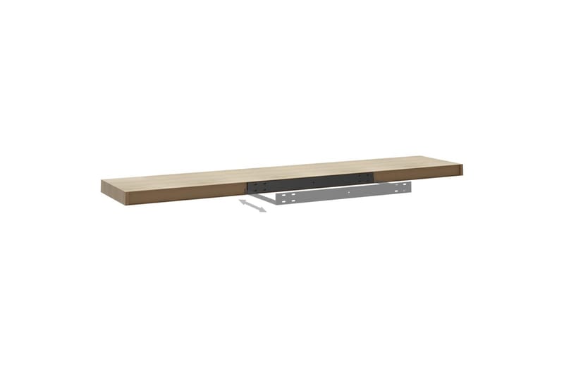 Flytende vegghyller 2 stk eik 120x23,5x3,8 cm MDF - Brun - Oppbevaring - Hyller - Vegghylle