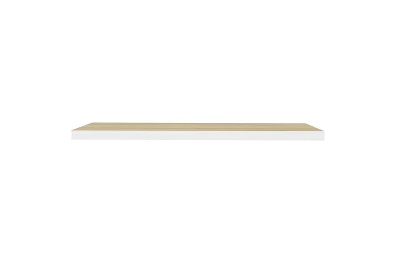 Flytende vegghyller 2 stk eik og hvit 100x23,5x3,8 cm MDF - Hvit - Oppbevaring - Hyller - Vegghylle