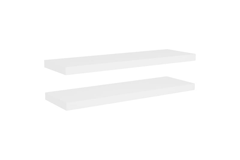 Flytende vegghyller 2 stk eik og hvit 80x23,5x3,8 cm MDF - Hvit - Vegghylle