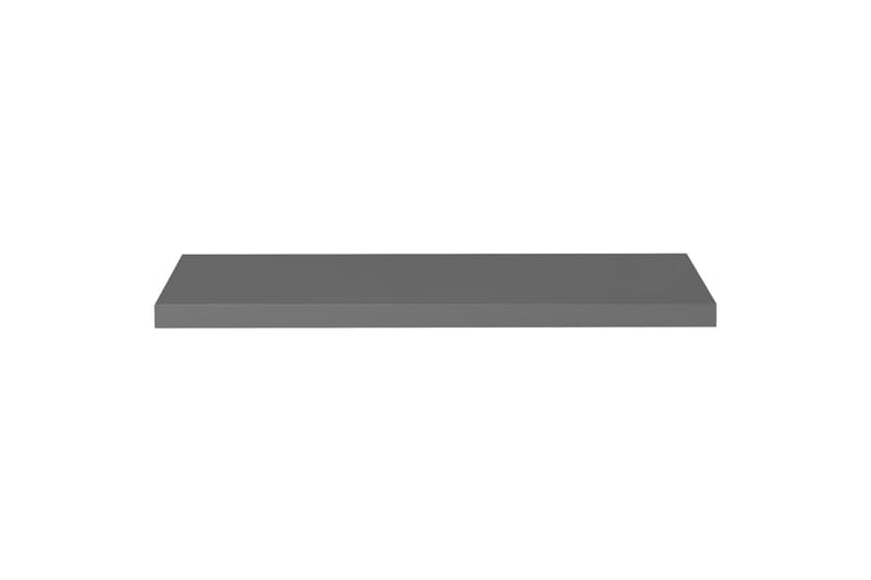 Flytende vegghyller 2 stk høyglans grå 90x23,5x3,8 cm MDF - Vegghylle