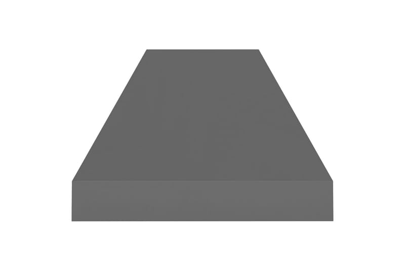 Flytende vegghyller 2 stk høyglans grå 90x23,5x3,8 cm MDF - Oppbevaring - Hyller - Vegghylle