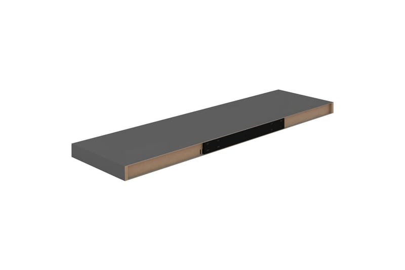 Flytende vegghyller 2 stk høyglans grå 90x23,5x3,8 cm MDF - Oppbevaring - Hyller - Vegghylle