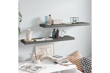 Flytende vegghyller 2 stk høyglans grå 90x23,5x3,8 cm MDF - Oppbevaring - Hyller - Vegghylle