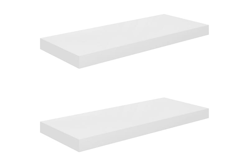Flytende vegghyller 2 stk høyglans hvit 60x23,5x3,8 cm MDF - Oppbevaring - Hyller - Vegghylle