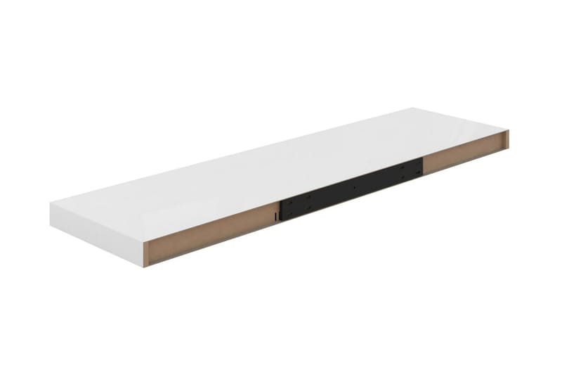 Flytende vegghyller 2 stk høyglans hvit 90x23,5x3,8 cm MDF - Oppbevaring - Hyller - Vegghylle