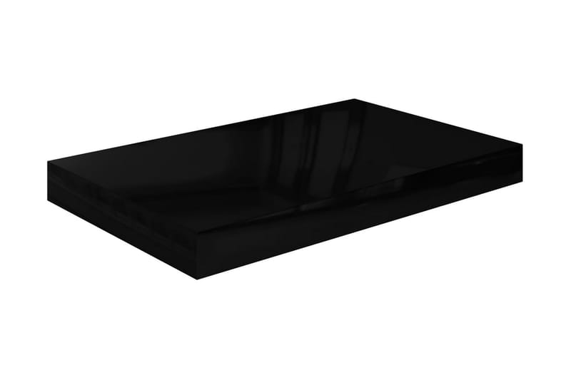 Flytende vegghyller 2 stk høyglans svart 40x23x3,8 cm MDF - Oppbevaring - Hyller - Vegghylle