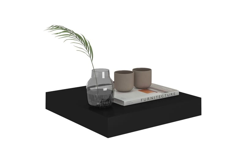 Flytende vegghyller 2 stk svart 23x23,5x3,8 cm MDF - Oppbevaring - Hyller - Vegghylle