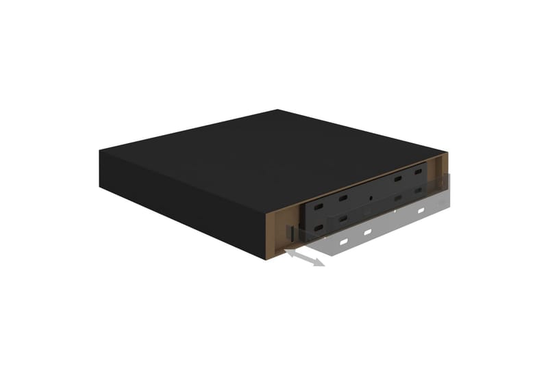 Flytende vegghyller 2 stk svart 23x23,5x3,8 cm MDF - Oppbevaring - Hyller - Vegghylle
