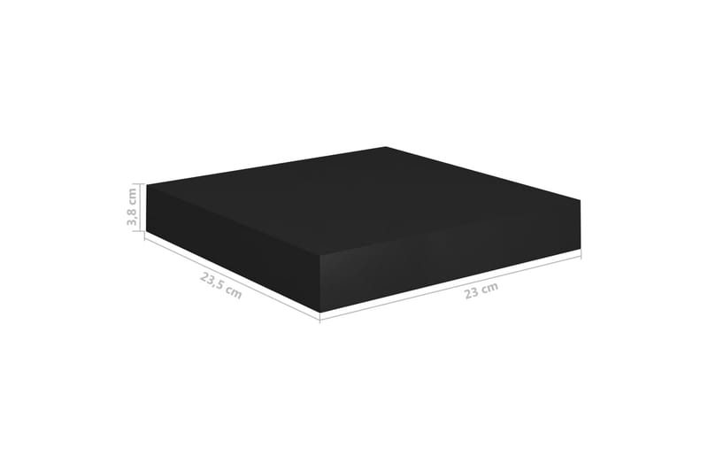 Flytende vegghyller 2 stk svart 23x23,5x3,8 cm MDF - Vegghylle