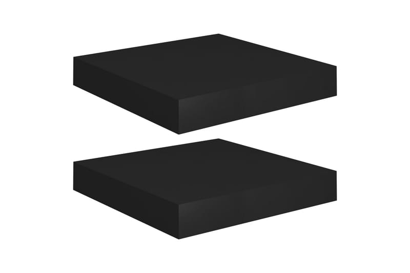 Flytende vegghyller 2 stk svart 23x23,5x3,8 cm MDF - Oppbevaring - Hyller - Vegghylle