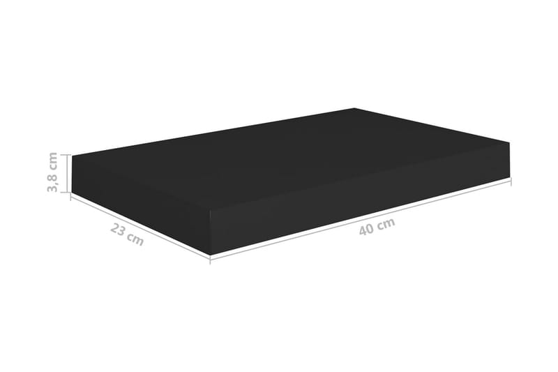 Flytende vegghyller 2 stk svart 40x23x3,8 cm MDF - Oppbevaring - Hyller - Vegghylle
