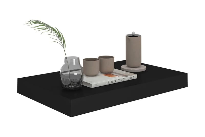 Flytende vegghyller 2 stk svart 40x23x3,8 cm MDF - Oppbevaring - Hyller - Vegghylle