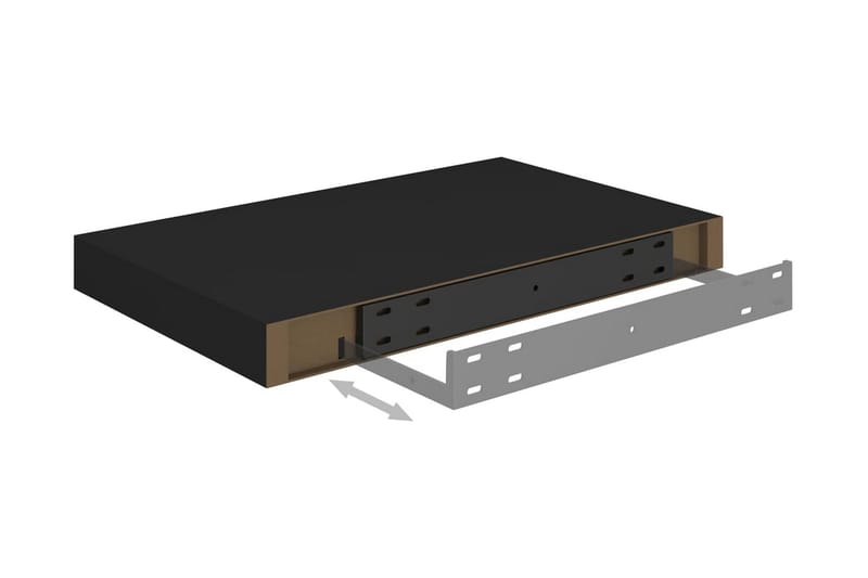 Flytende vegghyller 2 stk svart 40x23x3,8 cm MDF - Oppbevaring - Hyller - Vegghylle