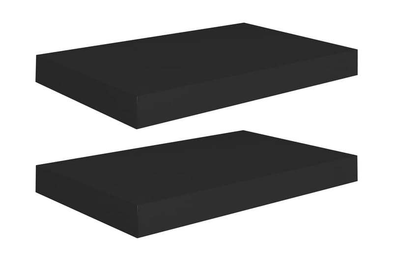 Flytende vegghyller 2 stk svart 40x23x3,8 cm MDF - Vegghylle