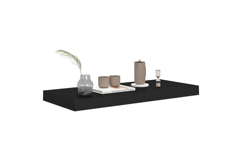 Flytende vegghyller 2 stk svart 60x23,5x3,8 cm MDF - Oppbevaring - Hyller - Vegghylle