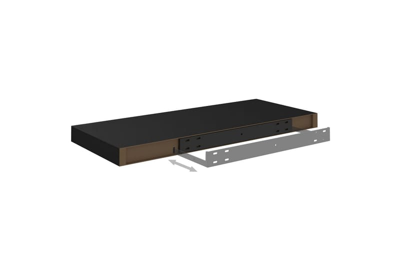 Flytende vegghyller 2 stk svart 60x23,5x3,8 cm MDF - Oppbevaring - Hyller - Vegghylle