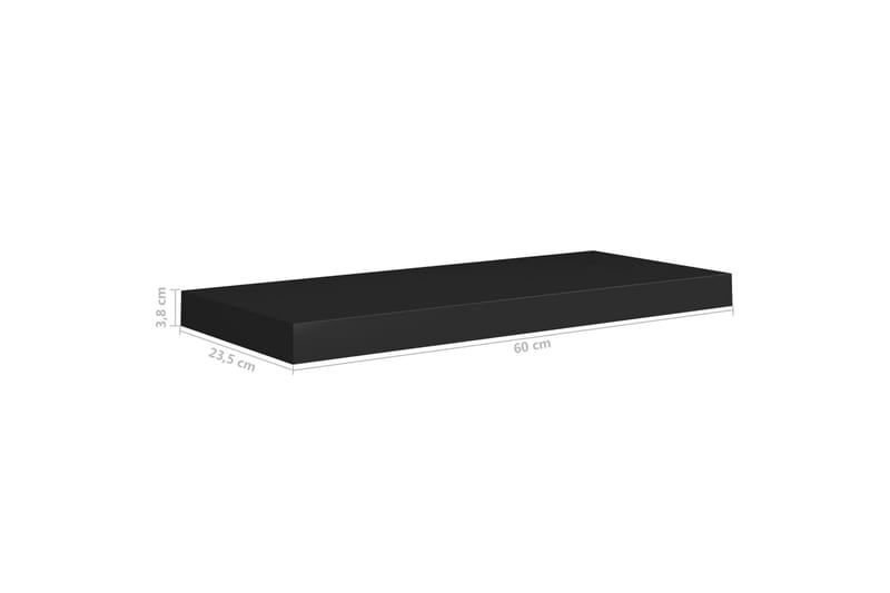 Flytende vegghyller 2 stk svart 60x23,5x3,8 cm MDF - Oppbevaring - Hyller - Vegghylle