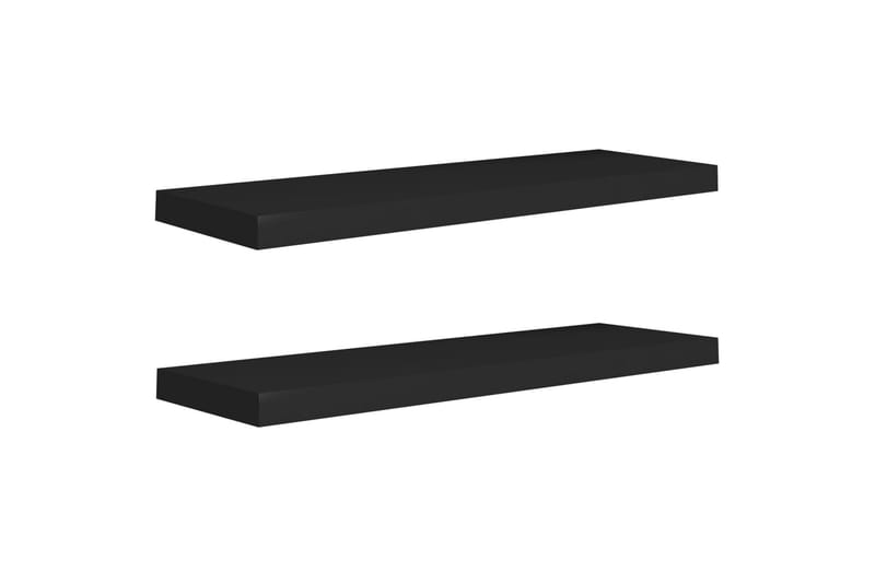 Flytende vegghyller 2 stk svart 80x23,5x3,8 cm MDF - Oppbevaring - Hyller - Vegghylle