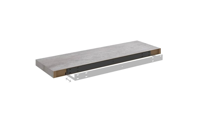 Flytende vegghyller 4 stk betonggrå 80x23,5x3,8 cm MDF - Grå - Oppbevaring - Hyller - Vegghylle