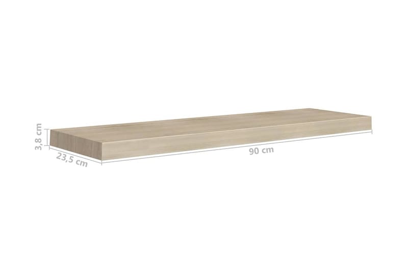 Flytende vegghyller 4 stk eik 90x23,5x3,8 cm MDF - Vegghylle