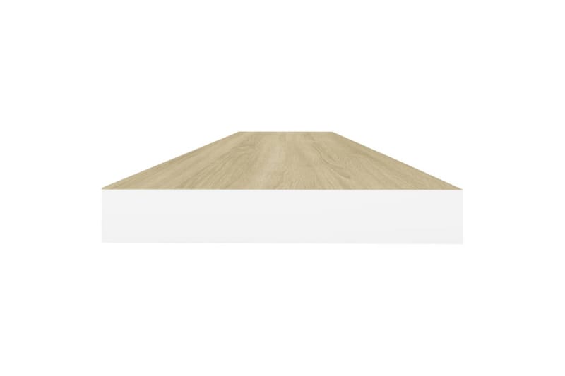 Flytende vegghyller 4 stk eik og hvit 100x23,5x3,8 cm MDF - Hvit - Oppbevaring - Hyller - Vegghylle