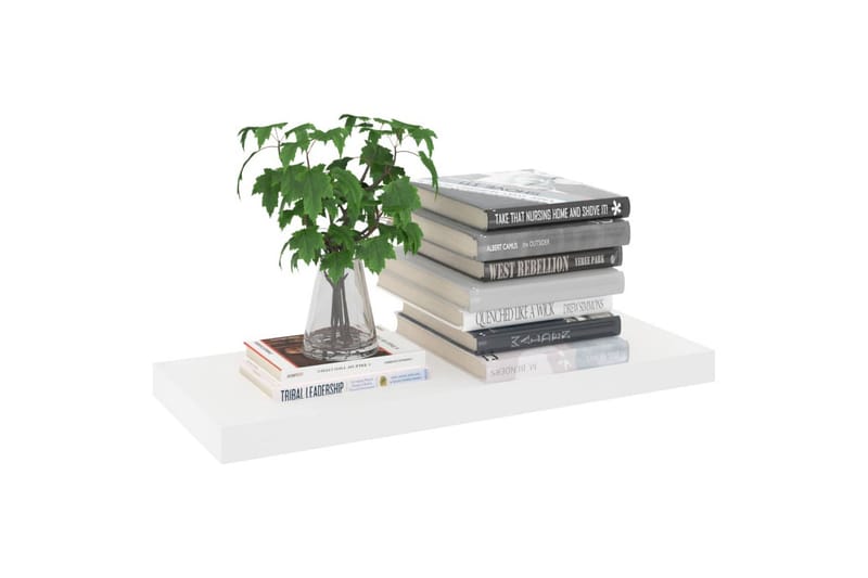 Flytende vegghyller 4 stk eik og hvit 60x23,5x3,8 cm MDF - Hvit - Oppbevaring - Hyller - Vegghylle