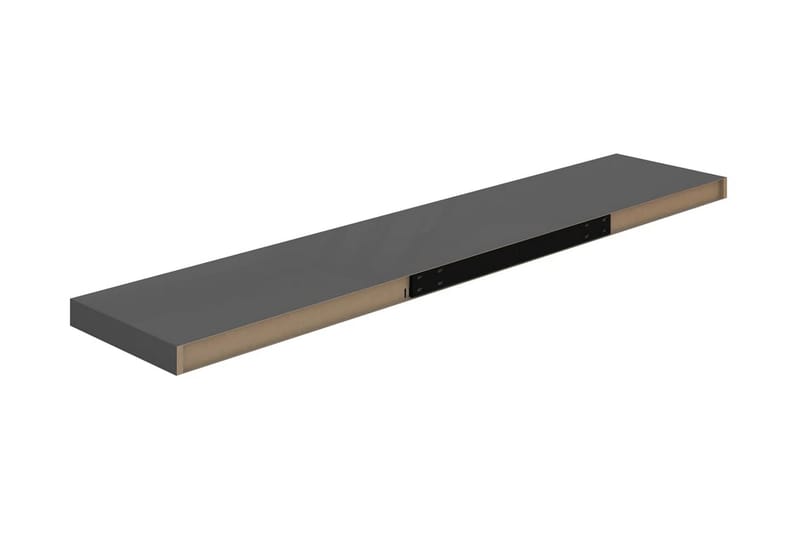 Flytende vegghyller 4 stk høyglans grå 120x23,5x3,8 cm MDF - Oppbevaring - Hyller - Vegghylle