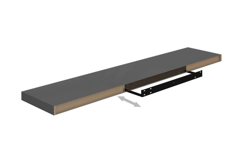 Flytende vegghyller 4 stk høyglans grå 120x23,5x3,8 cm MDF - Oppbevaring - Hyller - Vegghylle