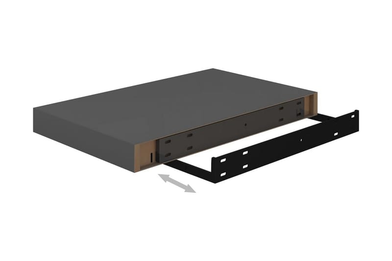 Flytende vegghyller 4 stk høyglans grå 40x23x3,8 cm MDF - Oppbevaring - Hyller - Vegghylle