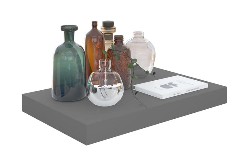 Flytende vegghyller 4 stk høyglans grå 40x23x3,8 cm MDF - Oppbevaring - Hyller - Vegghylle