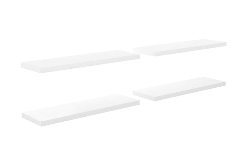 Flytende vegghyller 4 stk høyglans hvit 120x23,5x3,8 cm MDF - Oppbevaring - Hyller - Vegghylle
