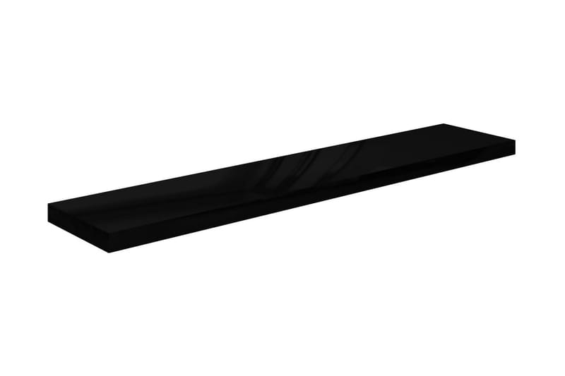 Flytende vegghyller 4 stk høyglans svart 120x23,5x3,8 cm MDF - Oppbevaring - Hyller - Vegghylle