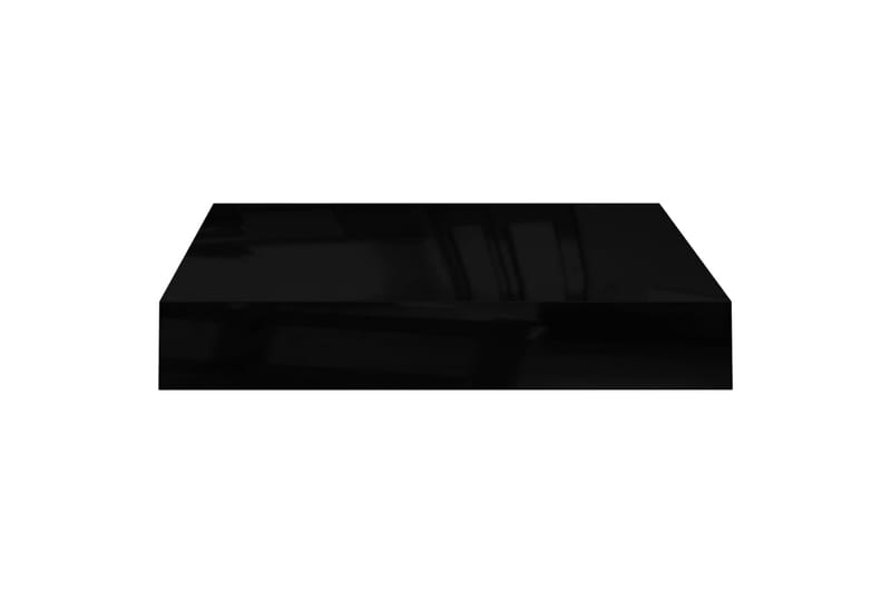 Flytende vegghyller 4 stk høyglans svart 23x23,5x3,8 cm MDF - Oppbevaring - Hyller - Vegghylle