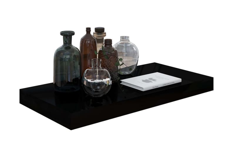 Flytende vegghyller 4 stk høyglans svart 50x23x3,8 cm MDF - Oppbevaring - Hyller - Vegghylle
