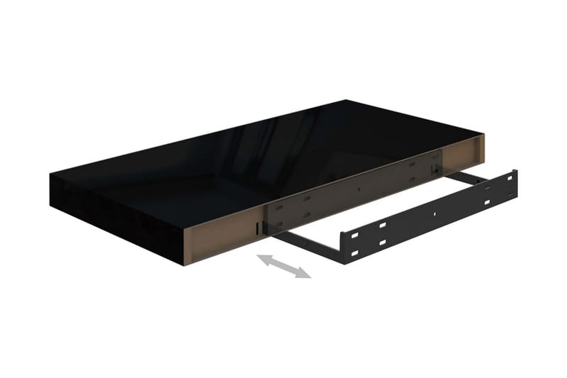 Flytende vegghyller 4 stk høyglans svart 50x23x3,8 cm MDF - Oppbevaring - Hyller - Vegghylle