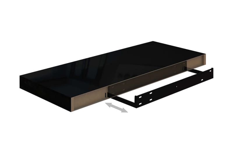 Flytende vegghyller 4 stk høyglans svart 60x23,5x3,8 cm MDF - Oppbevaring - Hyller - Vegghylle