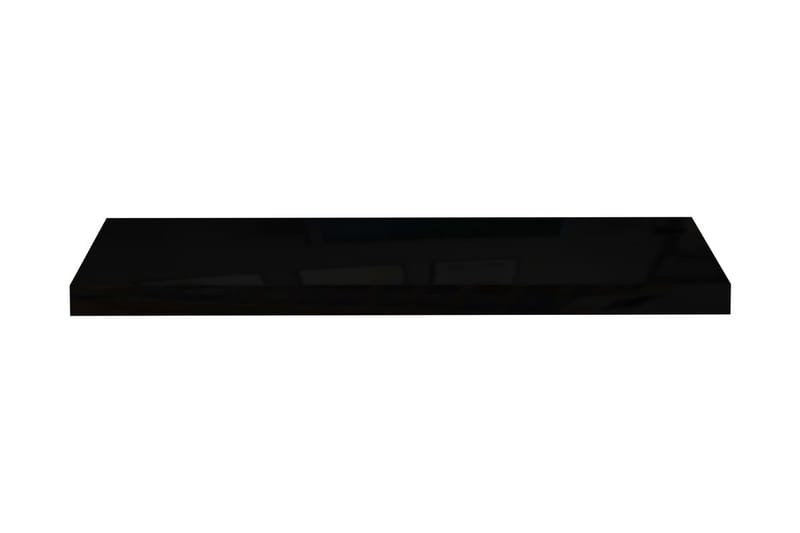 Flytende vegghyller 4 stk høyglans svart 80x23,5x3,8 cm MDF - Oppbevaring - Hyller - Vegghylle