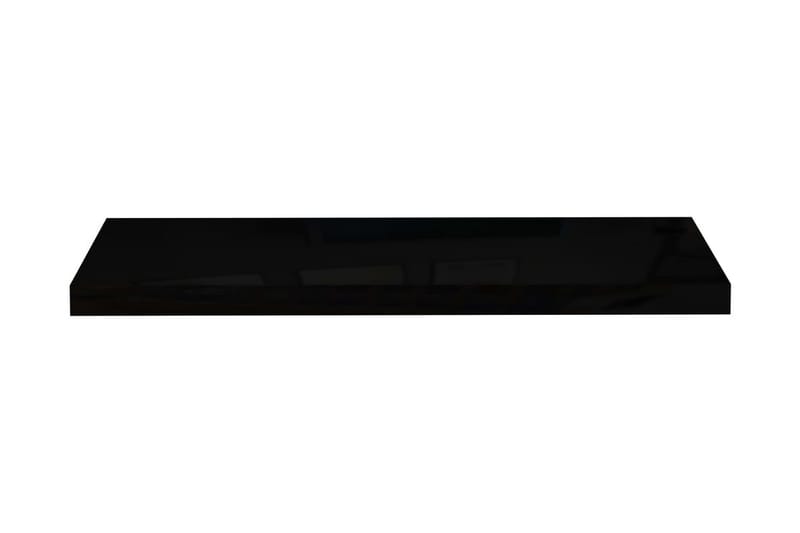 Flytende vegghyller 4 stk høyglans svart 80x23,5x3,8 cm MDF - Vegghylle