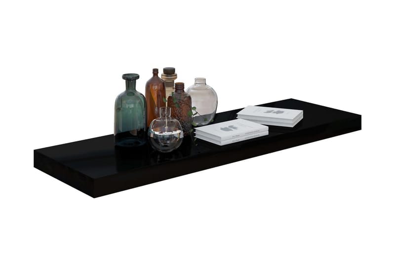 Flytende vegghyller 4 stk høyglans svart 80x23,5x3,8 cm MDF - Oppbevaring - Hyller - Vegghylle