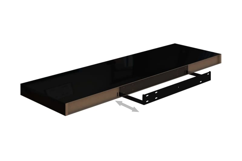 Flytende vegghyller 4 stk høyglans svart 80x23,5x3,8 cm MDF - Oppbevaring - Hyller - Vegghylle