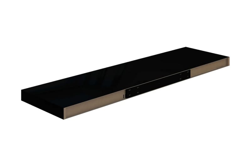 Flytende vegghyller 4 stk høyglans svart 90x23,5x3,8 cm MDF - Oppbevaring - Hyller - Vegghylle