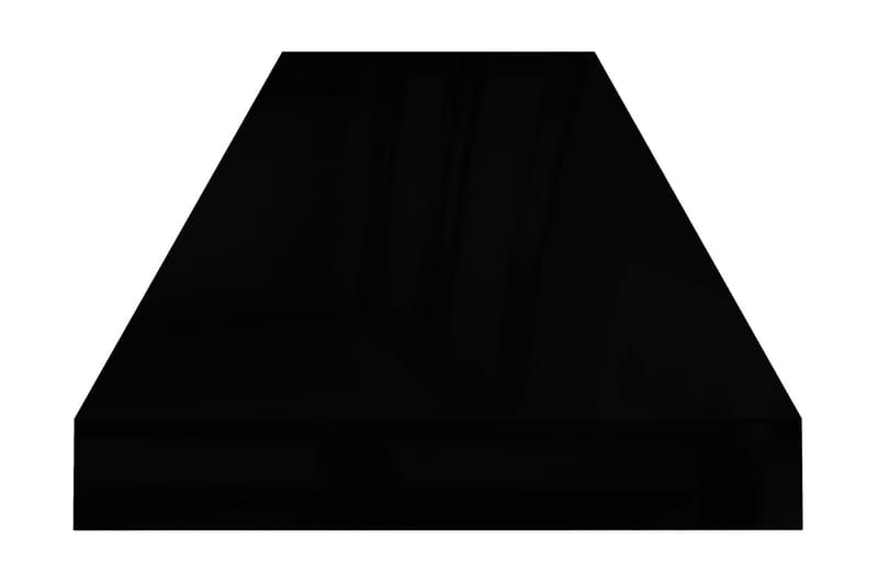 Flytende vegghyller 4 stk høyglans svart 90x23,5x3,8 cm MDF - Vegghylle