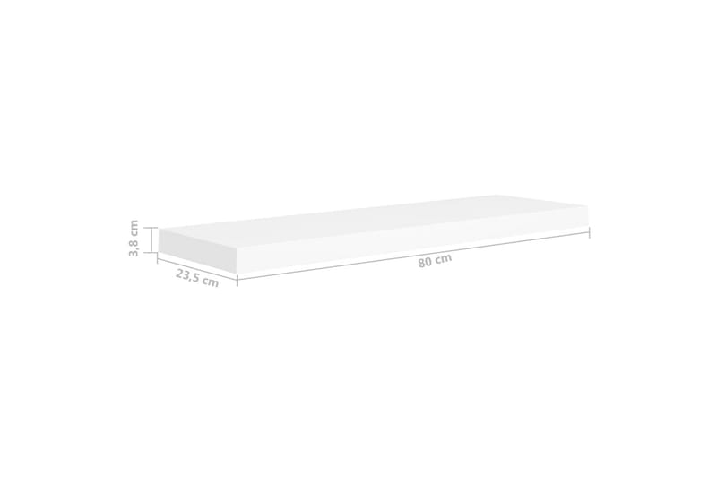 Flytende vegghyller 4 stk hvit 80x23,5x3,8 cm MDF - Oppbevaring - Hyller - Vegghylle