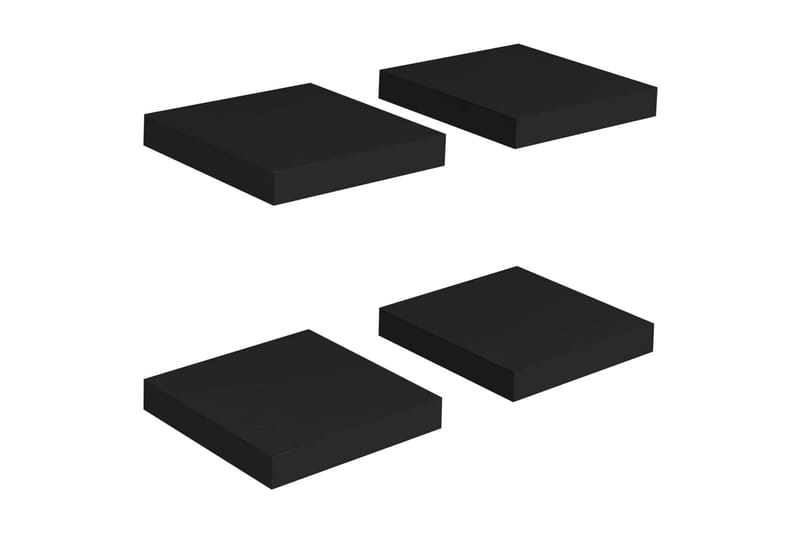 Flytende vegghyller 4 stk svart 23x23,5x3,8 cm MDF - Oppbevaring - Hyller - Vegghylle
