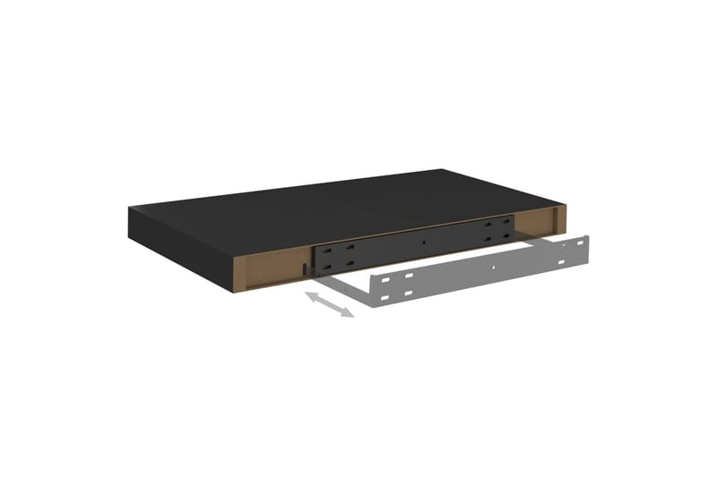 Flytende vegghyller 4 stk svart 50x23x3,8 cm MDF - Oppbevaring - Hyller - Vegghylle