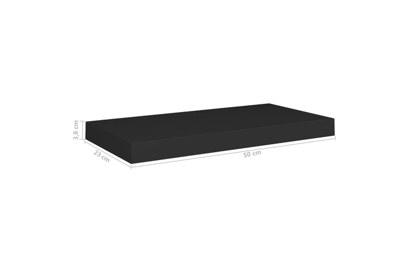 Flytende vegghyller 4 stk svart 50x23x3,8 cm MDF - Oppbevaring - Hyller - Vegghylle