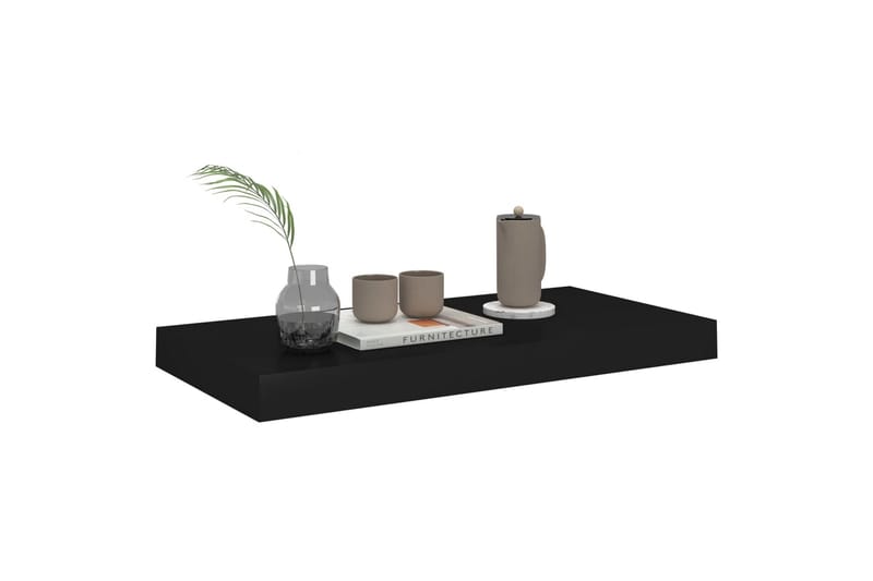Flytende vegghyller 4 stk svart 50x23x3,8 cm MDF - Oppbevaring - Hyller - Vegghylle
