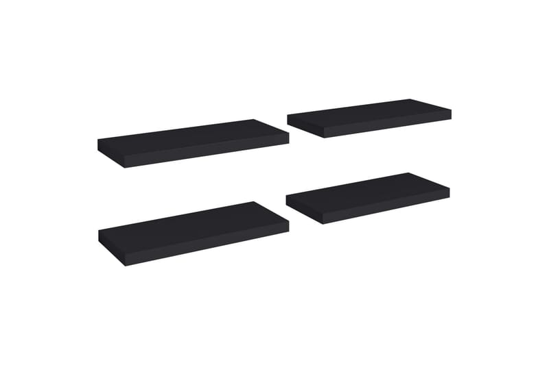 Flytende vegghyller 4 stk svart 60x23,5x3,8 cm MDF - Oppbevaring - Hyller - Vegghylle