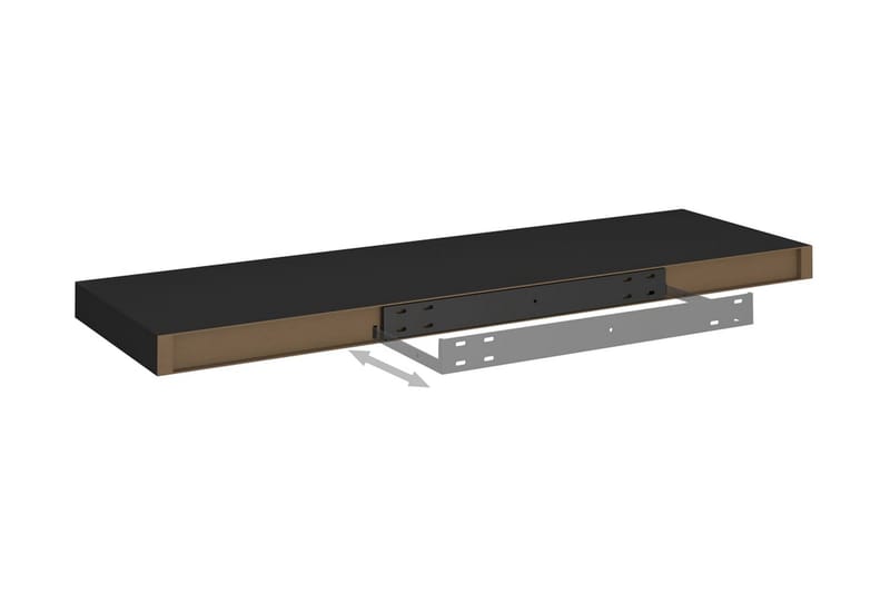 Flytende vegghyller 4 stk svart 80x23,5x3,8 cm MDF - Oppbevaring - Hyller - Vegghylle