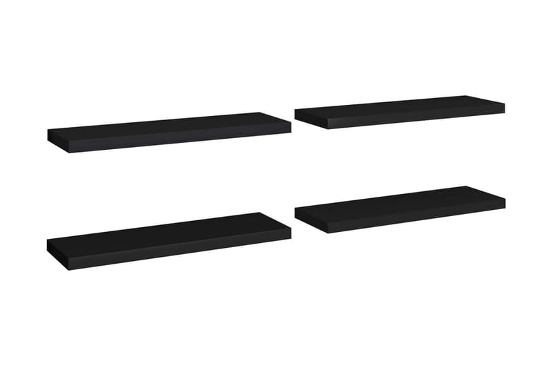 Flytende vegghyller 4 stk svart 80x23,5x3,8 cm MDF - Oppbevaring - Hyller - Vegghylle